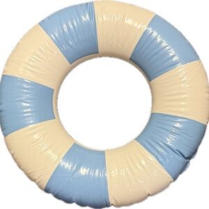 24” Nordic Blue and Cream Inflatable Pool Swim Ring Float